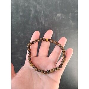 Tiger's Eye Beaded Stretchy Bracelet Vintage READ Description